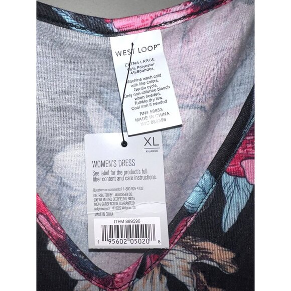 NEW West Loop Womens XL Floral Printed Dress Event Night Out Drawstring - Picture 3 of 3
